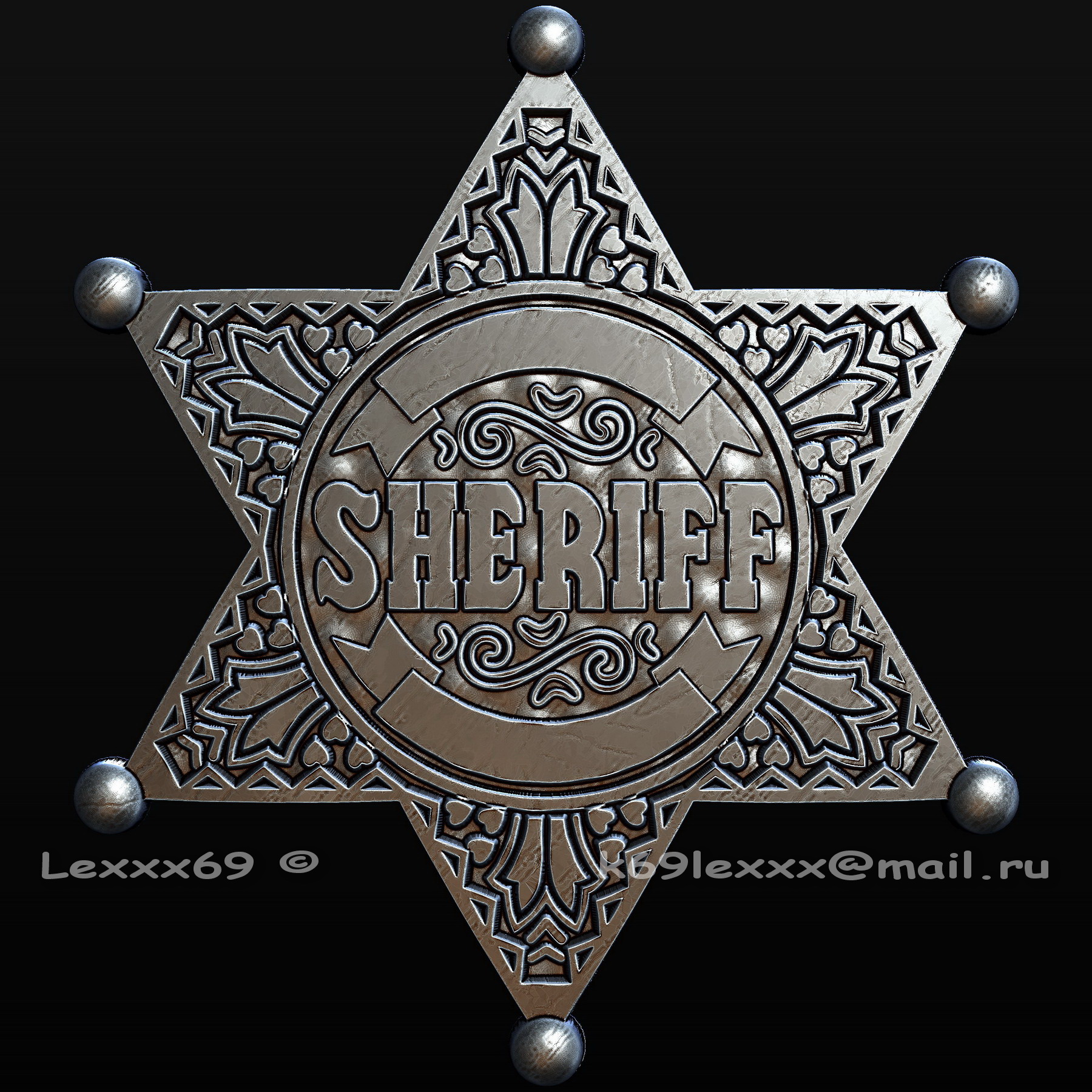 Как выглядит значок шерифа JPORTAL: Звезда шерифа (Silver). Частный заказ.
