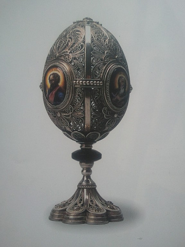 Яйцо пасхальное
Серебро, эмали, сердолик