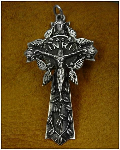 Silver crucifix. Custom made jewelry.