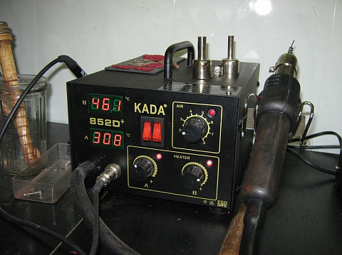 фен и паяльник, переделанный в электрошпатель. Пользуются ремонтники бытовой электроники.