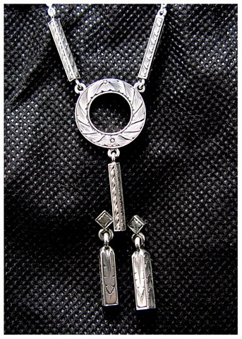 Hand engraved silver necklace