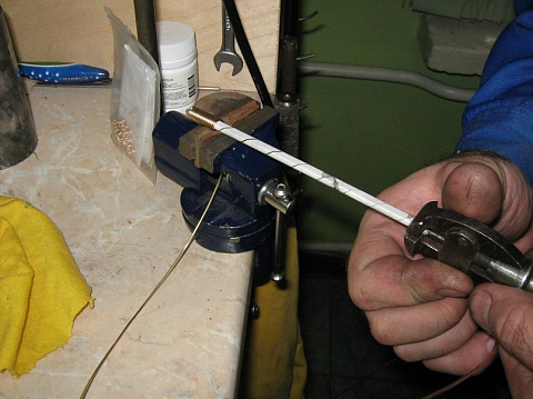 1)намотка через бумагу