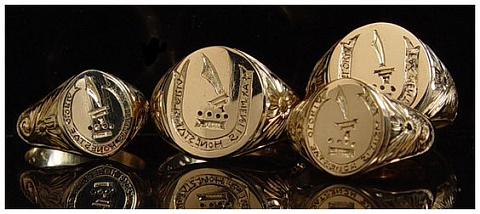 Family crest. Signet rings. Hand engraving