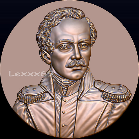 Михаил Юрьевич Лермонтов. ZBrush. Частный заказ.