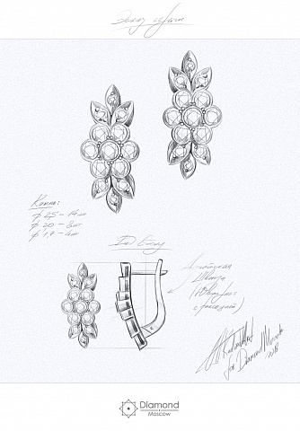 Быстрый эскиз небольших сережек 