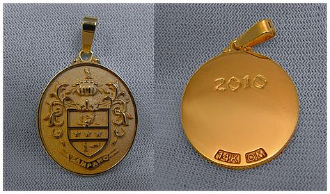 Family crest gold medallion