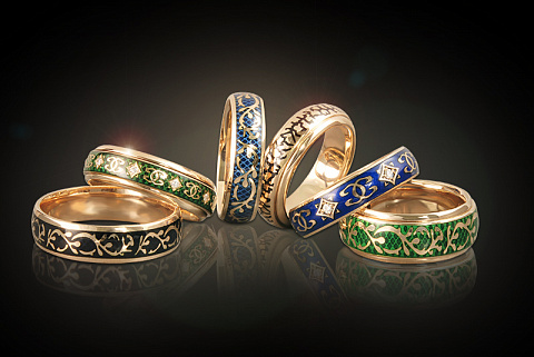 Кольца + горячая эмаль