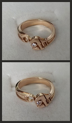 Ring  . Gold 12 grams. Diamond 3mm