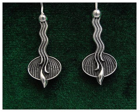 Silver earrings. Custom jewelry. CAD/CAM