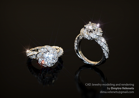Twisted Ring, CAD modeling and Rendering by Dmytro Velenets