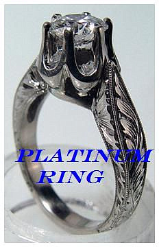Platinum engagement diamond ring