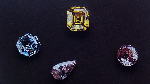 Четыре не облучённых бриллианта разной огранки.jpg