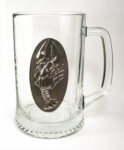 Подарочные пивные кружки с декором из олова.